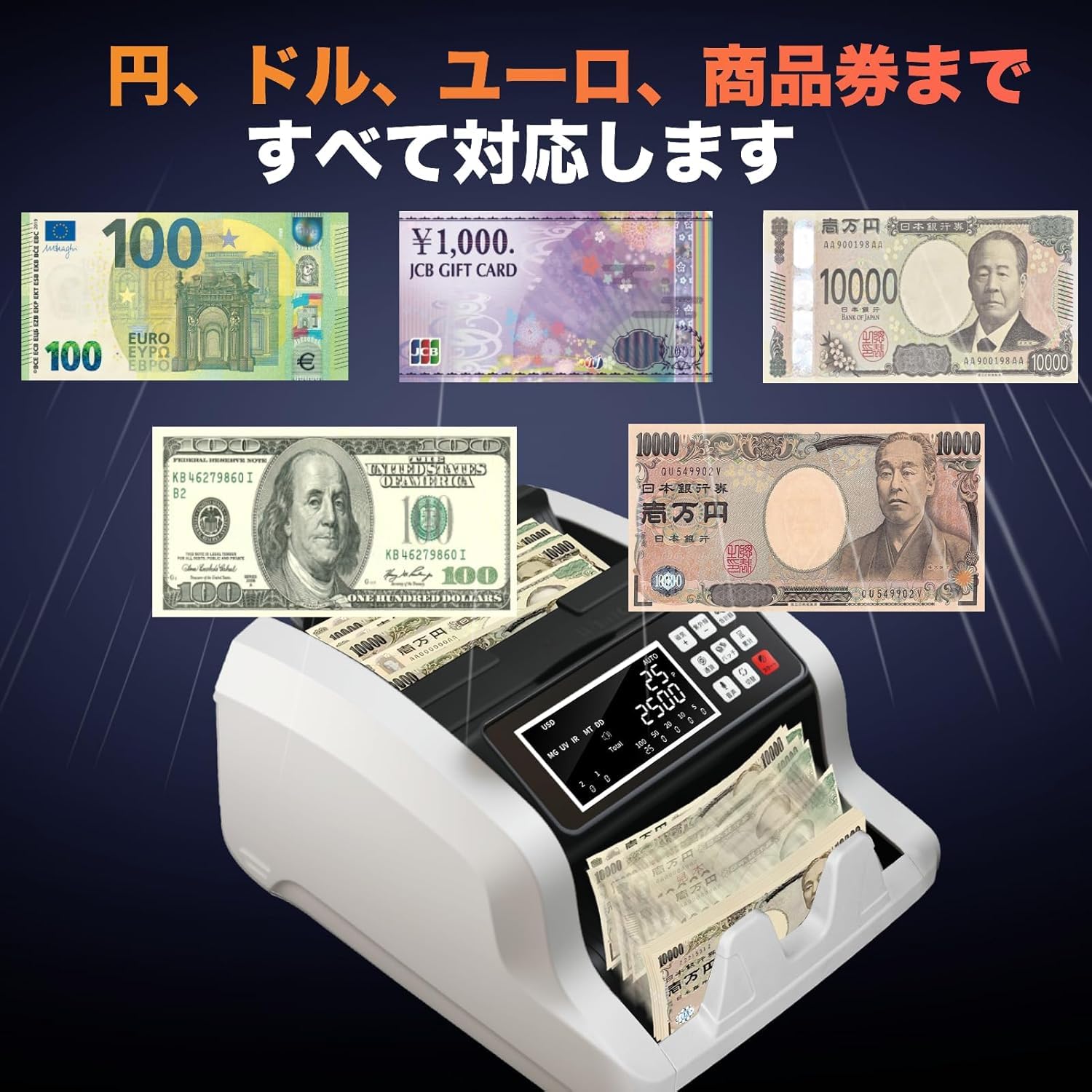 Amazon | 紙幣カウンター 紙幣計数機 お札カウンター マネーカウンター